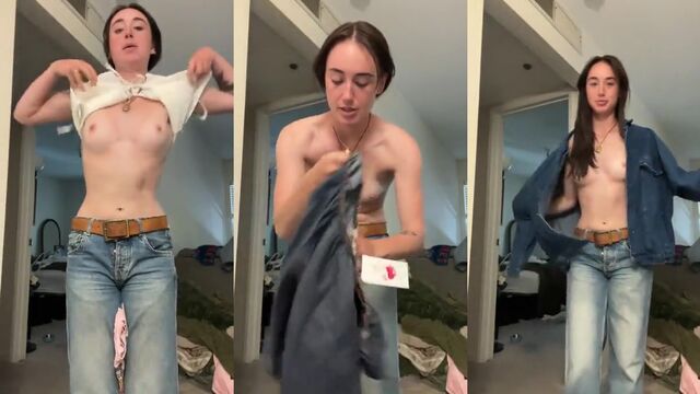 A girl is spending her time dressing and undressing, just like many others