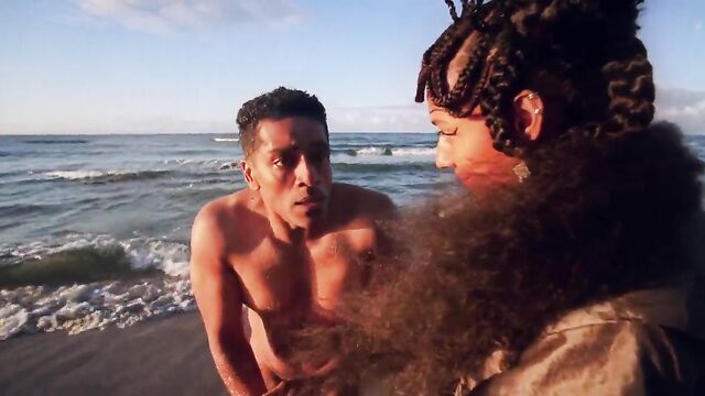 A man gets his donger sucked by a hot brunette in this steamy CFNM scene
