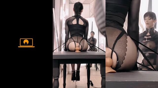 A girl named Freya got fucked hard by a big dildo