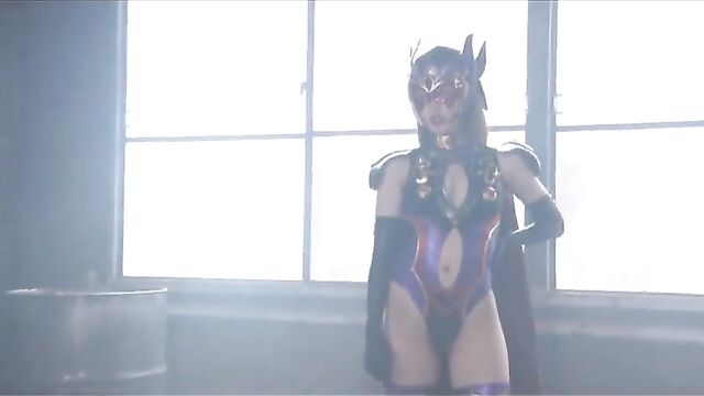 Superhero Japanese girl in sexy lace underwear makes a great porn movie