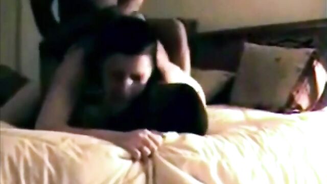 The cheating wife is getting DP from two big black cocks