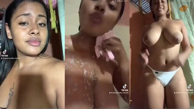 She helped Baby Castillo to bathe, her rich tits and big ass were charged!