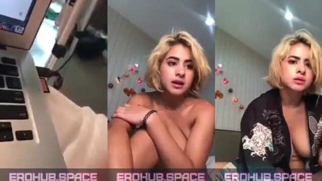 Cute blonde teen gets naked for periscope viewers