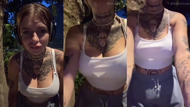 Tattooed girl Anjinha gets her pussy pounded by a big dick