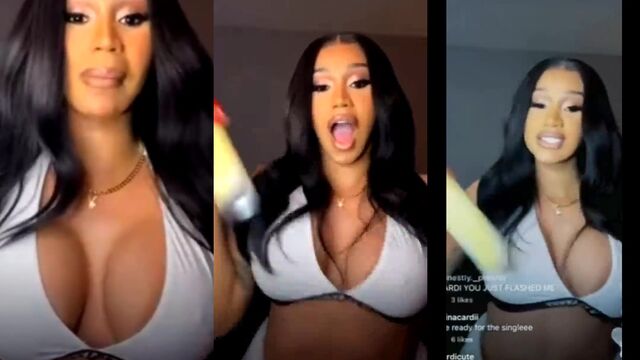 Cardi B gets fucked by a bunch of dudes in this parody video