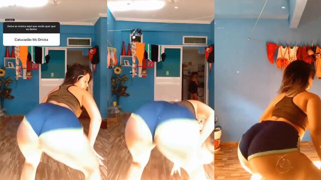 Short skirted girl Cavalona dancing funk with a great ass