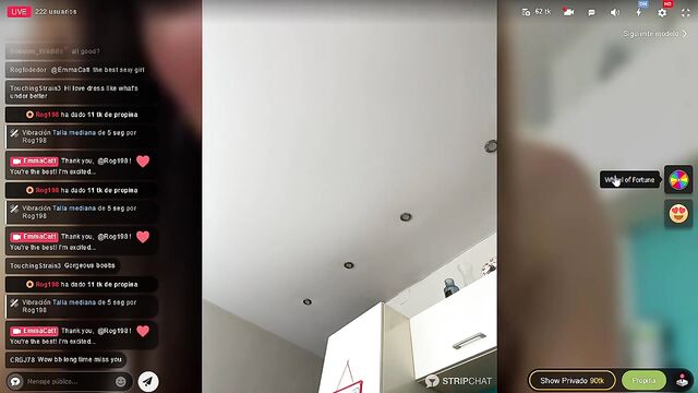 Girl strips and chats with a guy in a video call