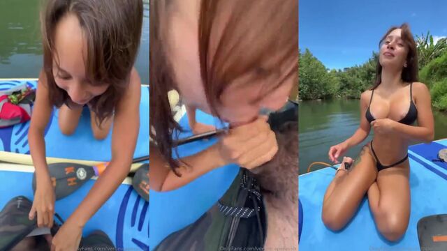 Babe fucked in the anus by a guy outdoors on a summer day