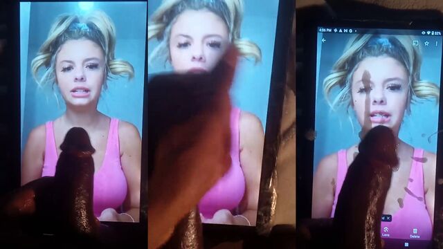 Mallory James Mahoney gets her face covered with cum in a tribute
