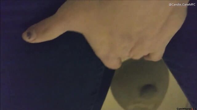 Candie Cane pees her panties and collects it in a jar