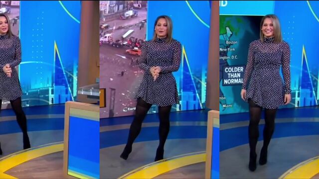 Ginger Zee gets her pussy railed on the bed
