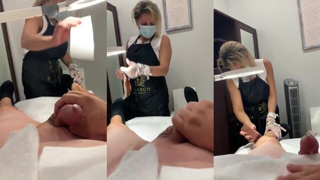 A guy got his dick sugared by a hot Russian blonde