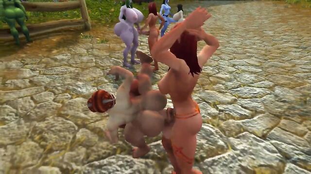 Dwarf gets his donger pounded by hot WoW futa
