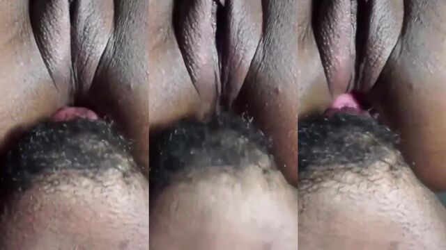 Black guy makes a stunning babe come by eating her pussy