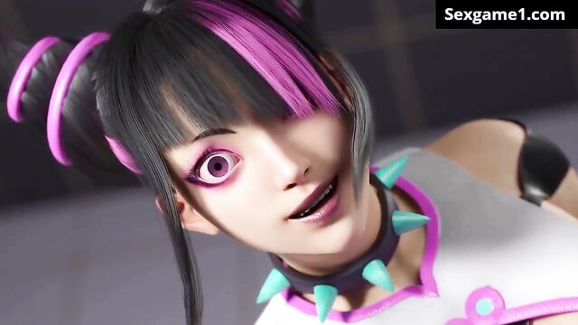 Street Fighter Juri Han Footjob Get fucked Pussy and Anal cum inside