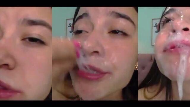A girl with a loose lifestyle gets a messy face and throat fuck