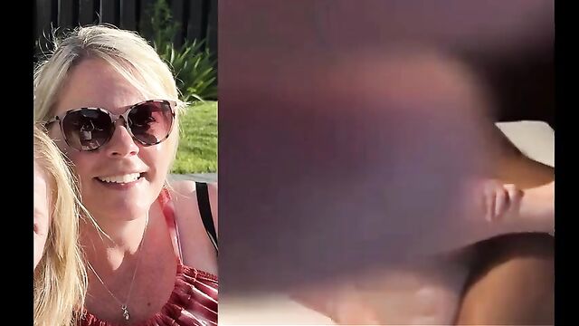 A woman has fun with her mother-in-law and a black man together