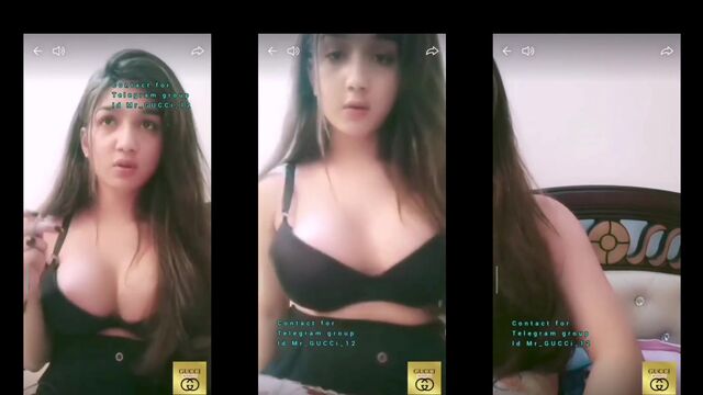 An Indian girl is performing a live show with her charm on camera