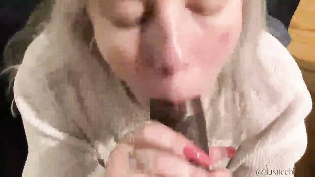 Sloppy blowjob scene with intense passion and excitement