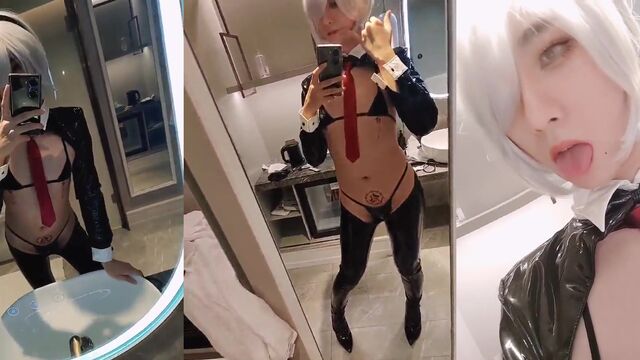 The girl squirts from her pussy in her panties part 2
