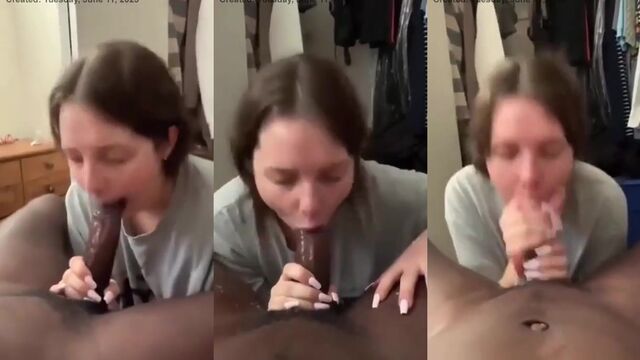 Brooke gagging on BBC before a shift at work