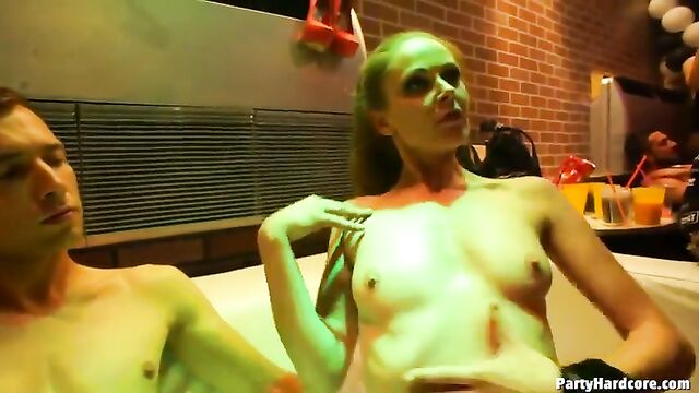 The girls went crazy at the party and showed their holes to everyone