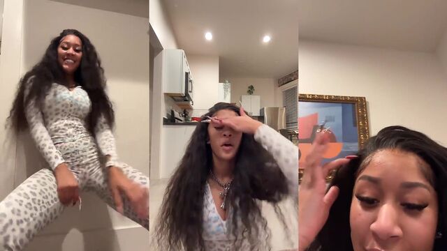 Lakeyah twerks live on camera with her juicy ass