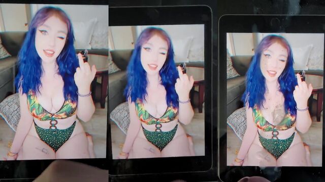 JustaMinx receives a messy hot cum tribute