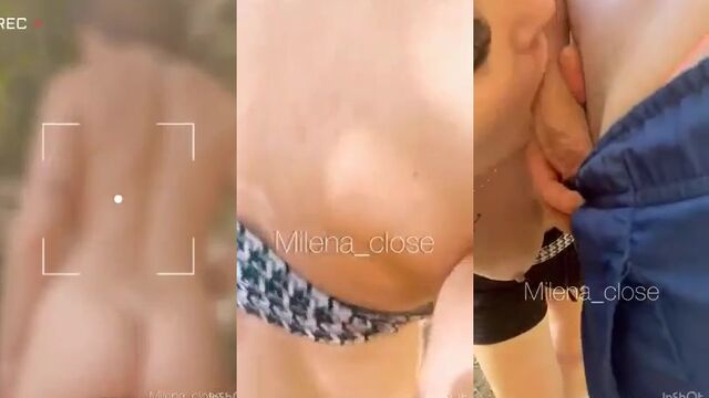 Hot and delicious Milena fucking without a shirt