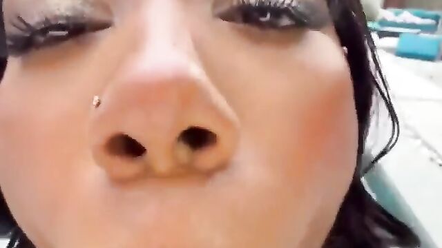 Mulata's quality blowjob with delicious pussy and ass