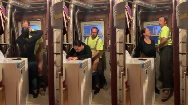 Employees throwing a quickie in the basement to avoid being caught
