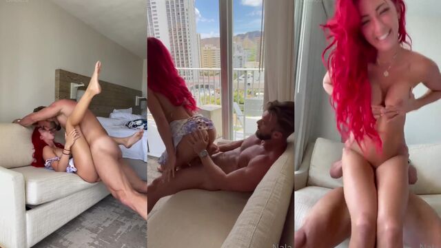 Household chores sex with a redheaded anime FemDom and three some action