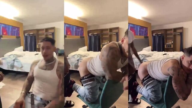 Light-skinned "straight" guy gets into some steamy action