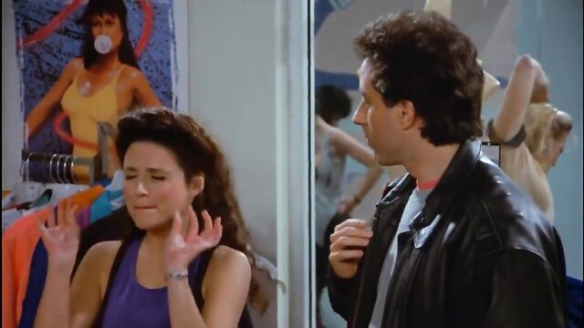 Julia Louis-Dreyfus gets naked as Elaine Benes from Seinfeld in a steamy scene