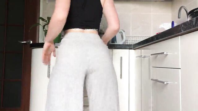 Sensual twerking in sexy lingerie, a very hot library scene