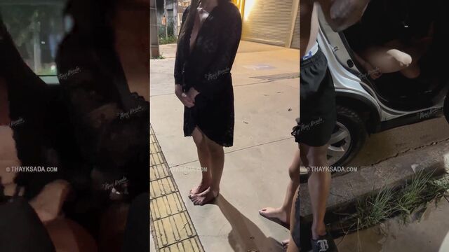 Thay Ksada showed herself in a daring way on the street with friends