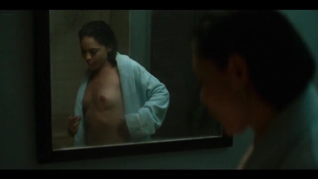 Rosa Salazar gets her juicy pussy and tits wet in the rain