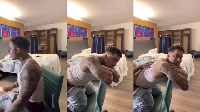 Light-skinned guy who claims to be straight gets wild in this steamy scene