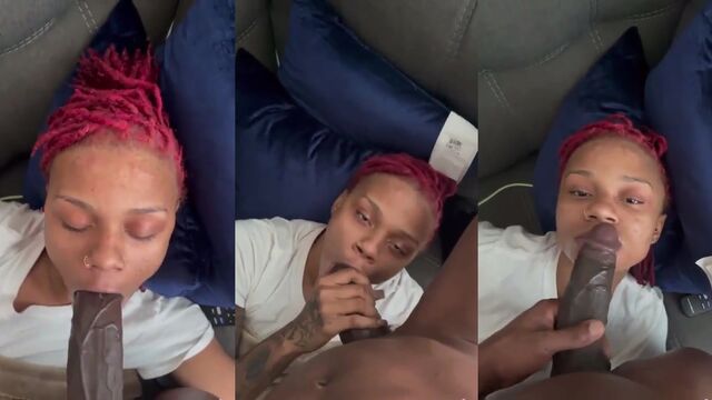 Trippie Redd's younger sister is an avid sucker of dicks