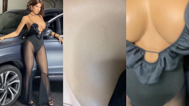 Alessia is a doll in bed, shot by a mobile phone in real video