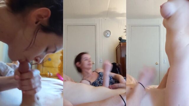 A hot girl seduces me and sucks my huge cock passionately