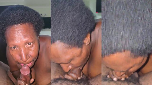 PNG Granny skillfully blowing cock, taking cumshots