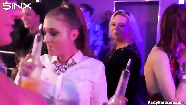 Bunch of wet pussies gets fucked on a wild party