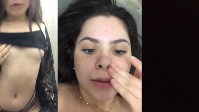 A very tasty novinha making love with her boyfriend in a live session
