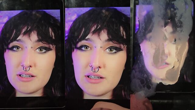 A man made a cum tribute to the beloved actress