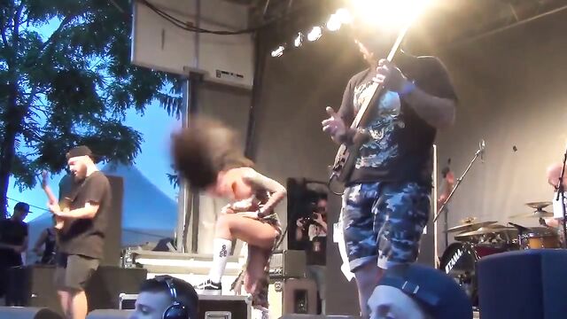 Up skirt and pop out boob action with Jinjer’s Tatiana Shmailyuk