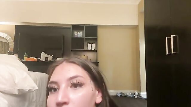 A cute girl masturbates on camera with a toy on Twitch in 2022