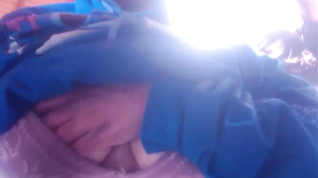 Kicking a ball on the crotch of a cam girl