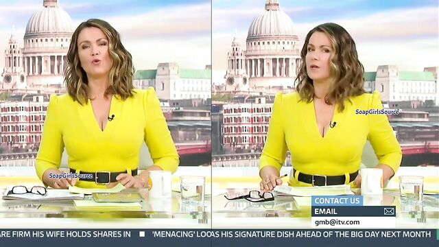Hot MILF Susanna Reid gets her pussy wanked in a yellow dress challenge
