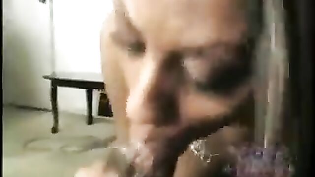 A girl with a transparent body is touching herself in front of the camera